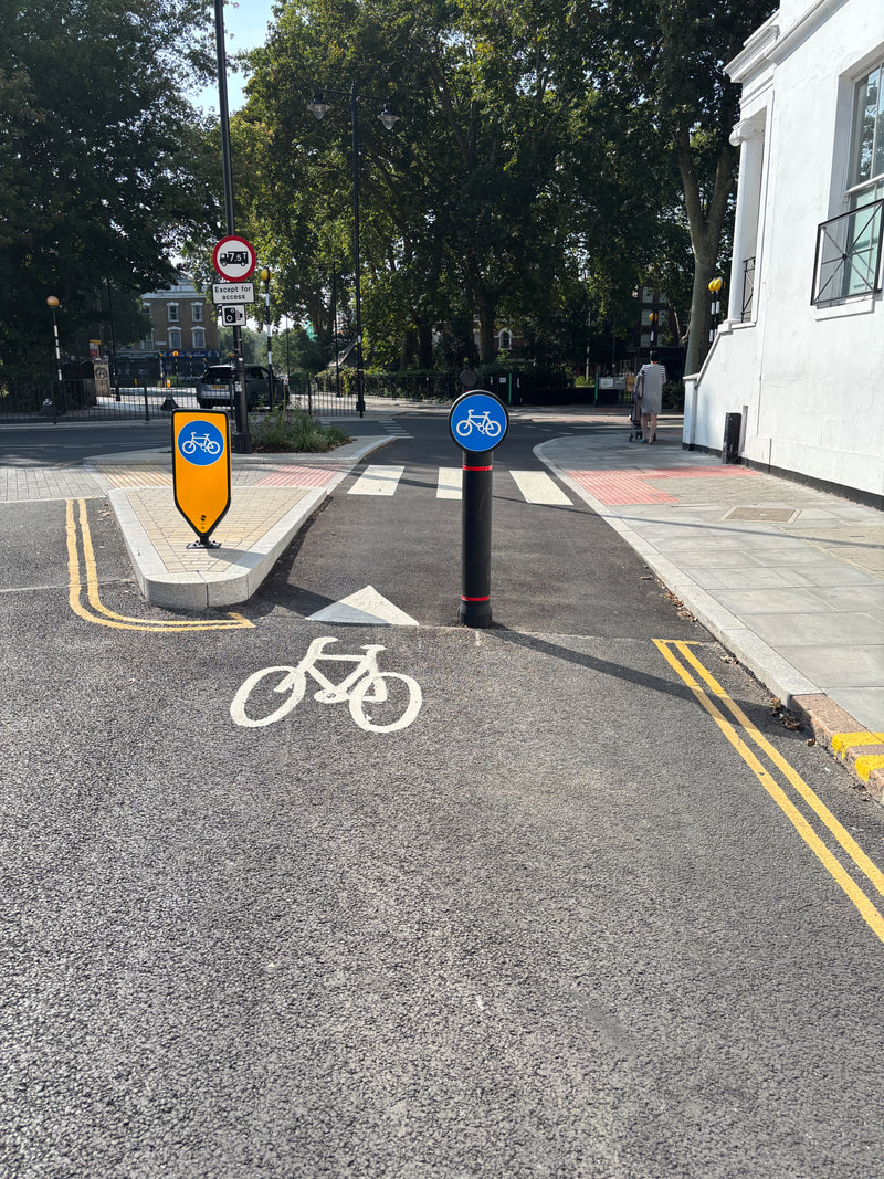 Newington Green mini cycle lane now open